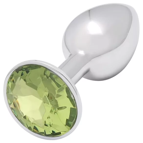 Sunfo - plug anale metallico con pietra lime - argento
