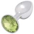 Sunfo - plug anale in metallo con pietra lime (argento)