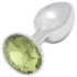 Sunfo - plug anale metallico con pietra lime - argento