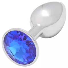Sunfo - plug anale in metallo con pietra blu (argento)