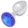 Sunfo - Plug anale in metallo con gemma blu (argento)