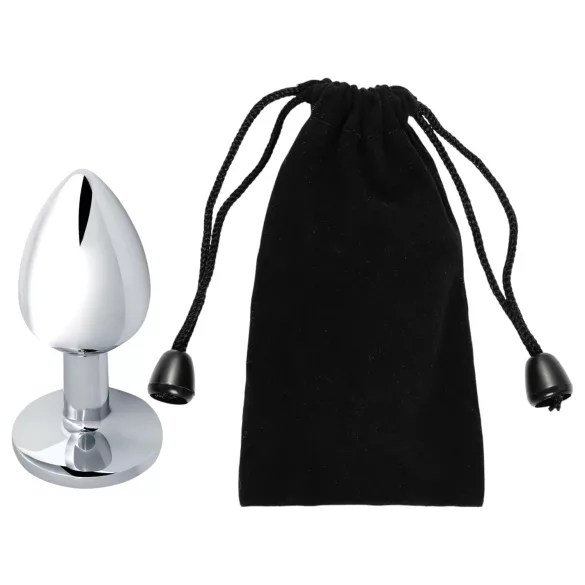 Sunfo - plug anale metallico con pietra azzurra - argento