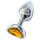 Sunfo - plug anale in metallo con pietra a forma di cuore dorata (argento)