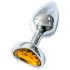Sunfo - plug anale in metallo con pietra a forma di cuore dorata (argento)
