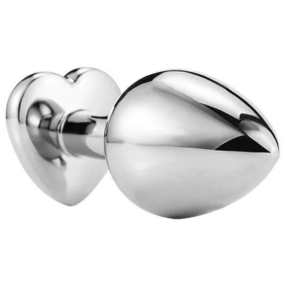 Plug anale in metallo Sunfo con pietra a forma di cuore dorata (argento)