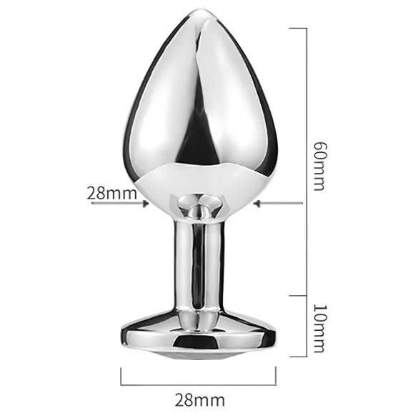 Plug anale in metallo Sunfo con pietra a forma di cuore dorata (argento)