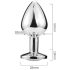 Sunfo - plug anale in metallo con pietra a forma di cuore rosa (argento)