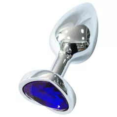   Sunfo - plug anale in metallo con pietra a forma di cuore color viola scuro (argento)