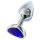 Sunfo - plug anale in metallo con gemma a forma di cuore viola scuro (argento)