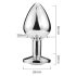 Sunfo - plug anale in metallo con gemma a forma di cuore viola scuro (argento)