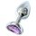 Sunfo - plug anale in metallo con gemma viola a forma di cuore (argento)