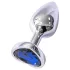 Sunfo - plug anale metallo cuore pietra blu - argento