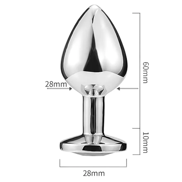 Sunfo - plug anale metallo cuore pietra blu - argento