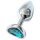 Sunfo - plug anale in metallo con cuore e gemma azzurra (argento)