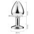 Sunfo - plug anale in metallo con cuore e gemma azzurra (argento)