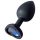 Sunfo - Plug anale in silicone con pietra a forma di cuore blu scuro (nero)