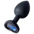 Sunfo - Plug anale in silicone con pietra a forma di cuore blu scuro (nero)