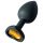 Sunfo - plug anale in silicone con pietra dorata a forma di cuore (nero)