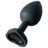 Sunfo - Plug anale in silicone con gemma nera a forma di cuore (nero)
