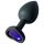 Sunfo - plug anale in silicone con gemma a forma di cuore viola (nero)