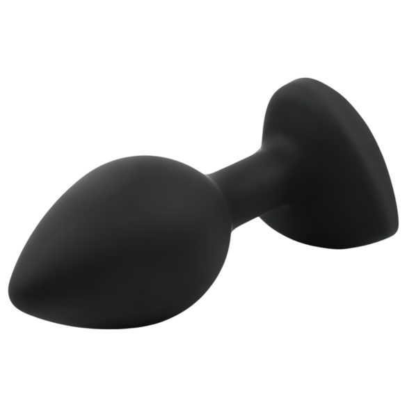 Sunfo - plug anale in silicone con pietra a cuore viola - nero
