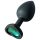 Sunfo - Plug anale in silicone con gemma a cuore verde scuro (nero)
