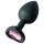Sunfo - Plug anale in silicone con pietra rosa a forma di cuore (nero)