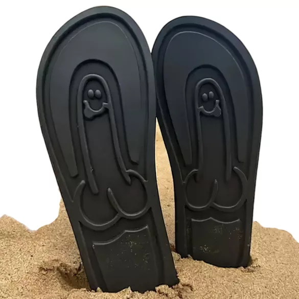 Flip-flop - ciabatte unisex - stampa pene - nero - 40/41