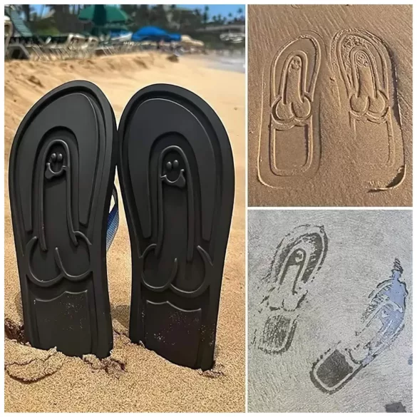 Flip-flop - ciabatte unisex - stampa pene - nero - 40/41