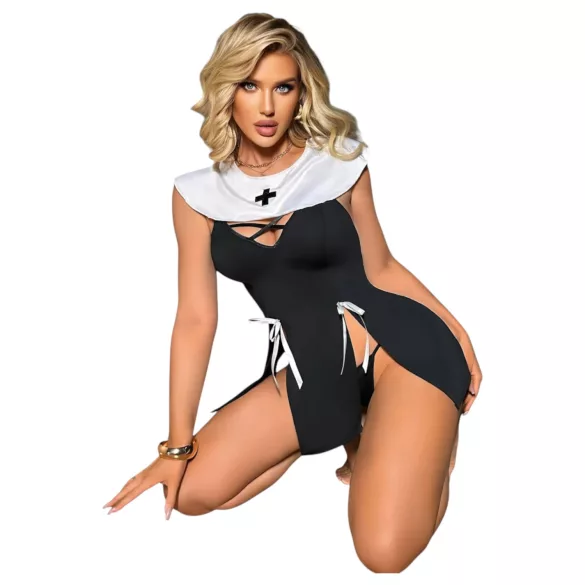 Apáca - costume sexy da suora - nero - L