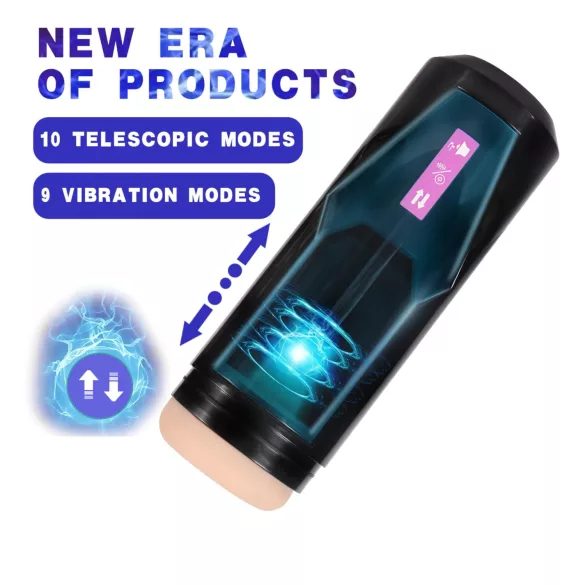 Lonely - masturbatore maschile spingente e vibrante - nero