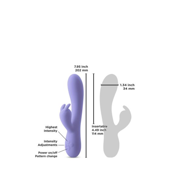 Coniglietto dell'Amore Inya - vibratore ricaricabile con stimolatore clitorideo (viola)