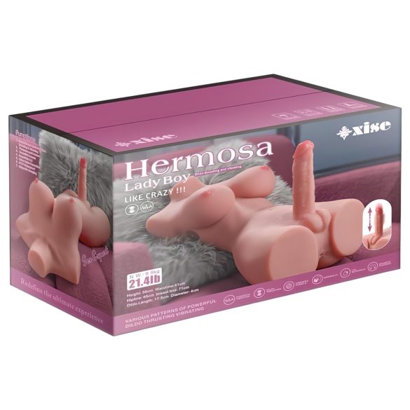 XISE Hermosa Lady Boy - masturbatore vibrante a spinta - torso realistico
