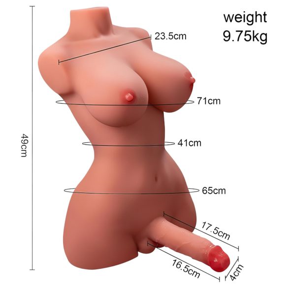 XISE Hermosa Lady Boy - masturbatore vibrante a spinta - torso realistico