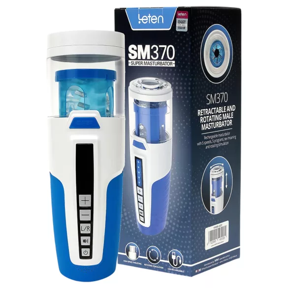 Leten SM370 - masturbatore girevole con suoni (bianco)