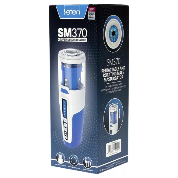 Leten SM370 - masturbatore girevole con suoni (bianco)
