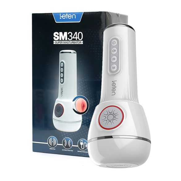 LETEN SM340 - masturbatore vibrante e succhiante con suoni di piacere