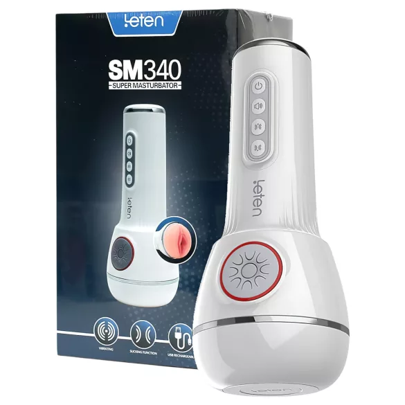 LETEN SM340 - masturbatore ricaricabile vibrante, succhiante e gemente