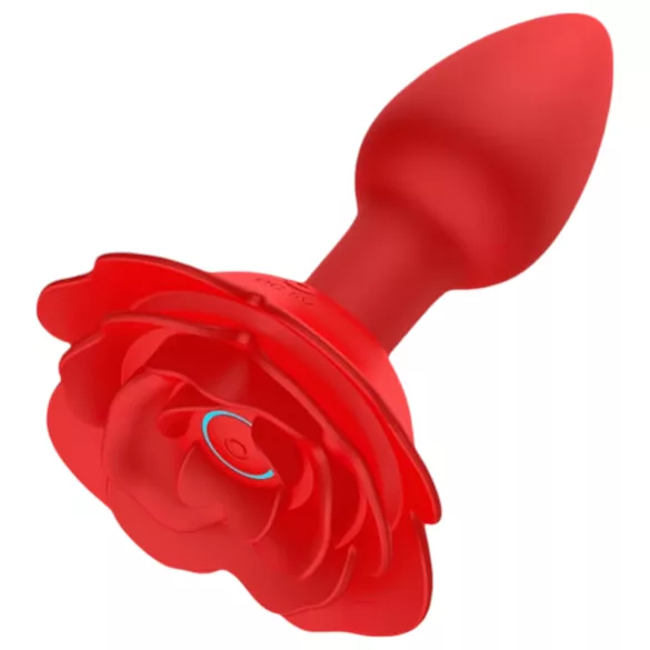 Rose Plug - vibratore anale wireless ricaricabile - rosso