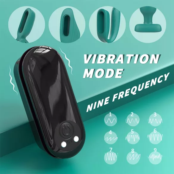 Sex HD - set vibratore 4 pezzi ricaricabile con telecomando - verde