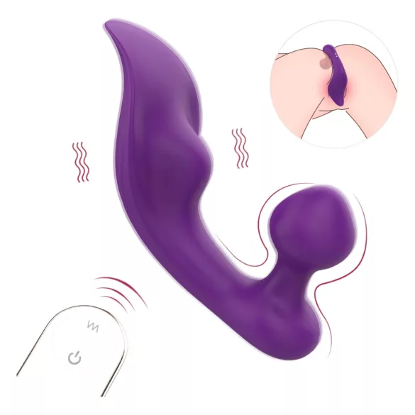 Sex HD Chomper - vibratore clitoride e anale impermeabile - silicone viola