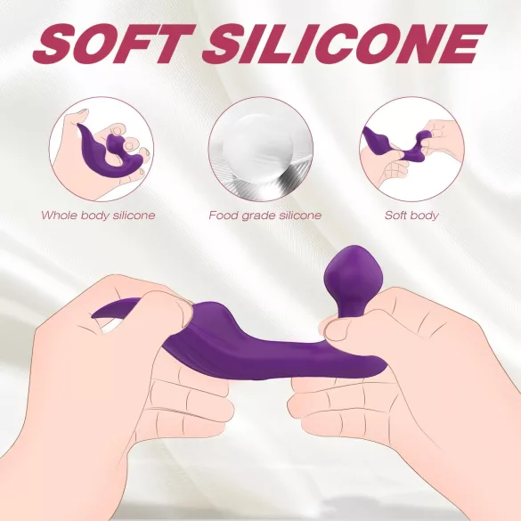 Sex HD Chomper - vibratore clitoride e anale impermeabile - silicone viola