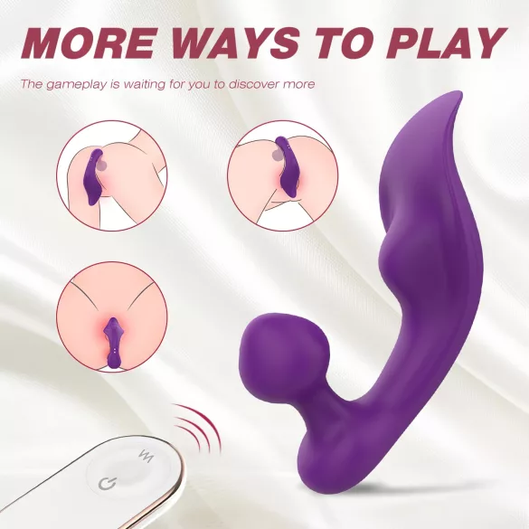 Sex HD Chomper - vibratore clitoride e anale impermeabile - silicone viola