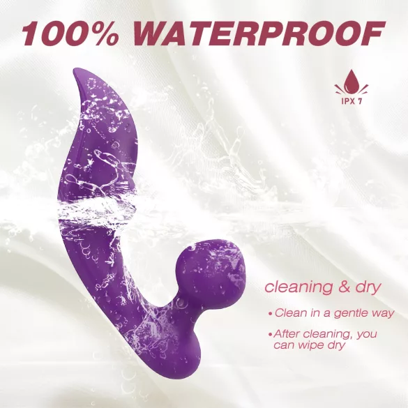 Sex HD Chomper - vibratore clitoride e anale impermeabile - silicone viola