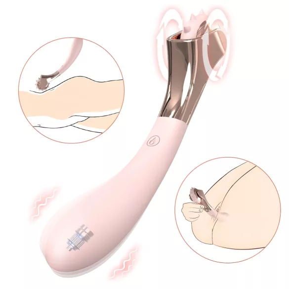 Sex HD - vibratore ricaricabile a prova di goccia con rotella di stimolazione (rosa)