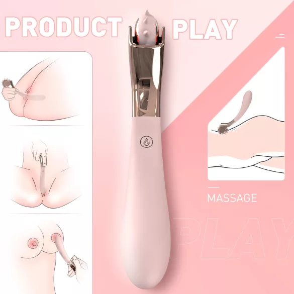 Sex HD - vibratore ricaricabile a prova di goccia con rotella di stimolazione (rosa)