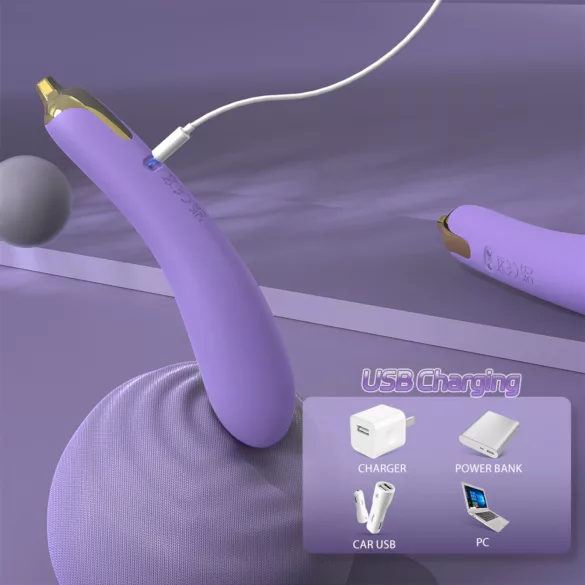 Sex HD - vibratore realistico - forma melanzana - silicone viola