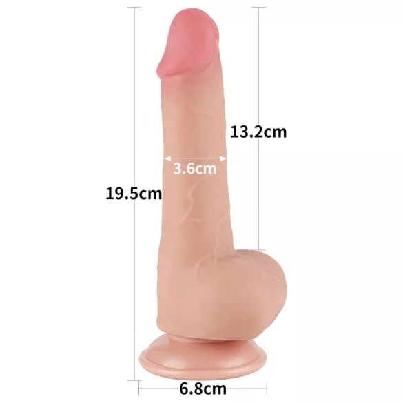 Lovetoy - dildo realistico doppio strato con ventosa 19,5 cm - color carne