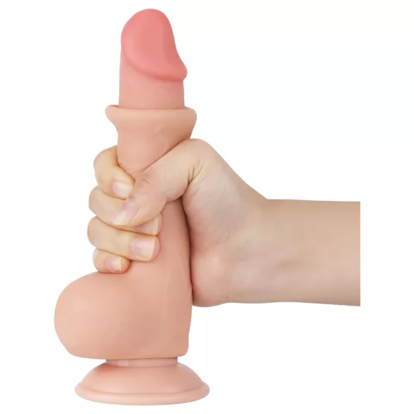 Lovetoy - dildo realistico doppio strato con ventosa 19,5 cm - color carne