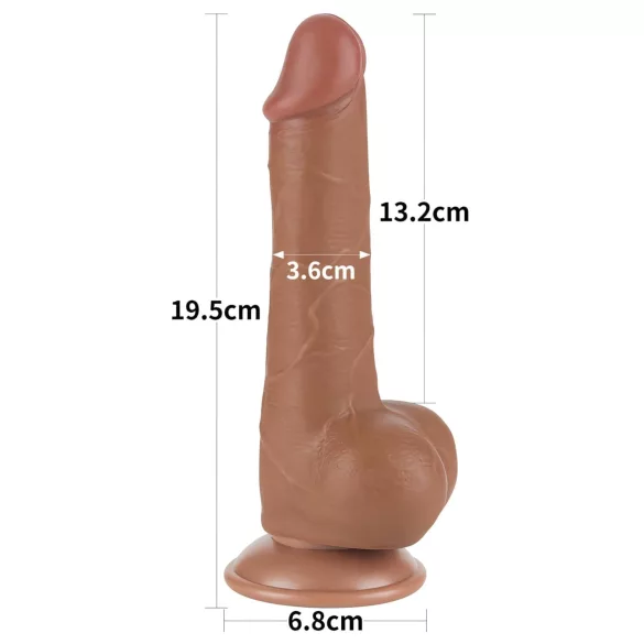 Lovetoy - dildo realistico con testicoli - doppio strato 19,5 cm - color carne